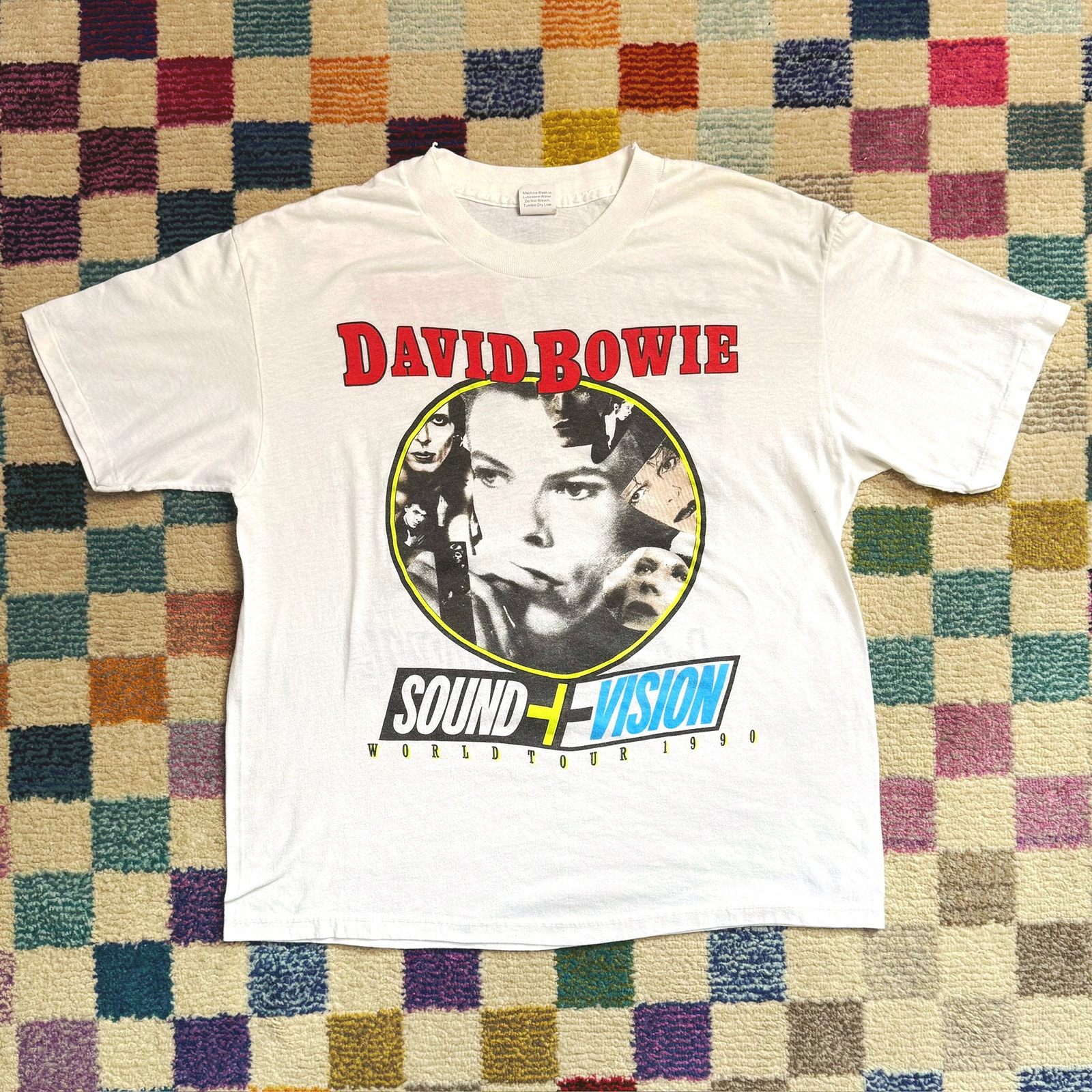 Rare! Vtg 90s David Bowie Sound + Vision Tour Concert Single Stitchband Tee 1990
